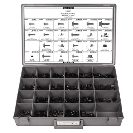 Body Bolts, Hex Nuts, U-Nuts, 203 pcs. MPN:8603