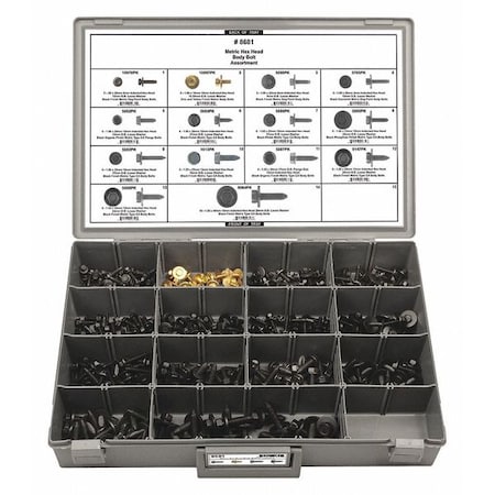 Hex Head Body Bolt Assort, 345 pcs. MPN:8681