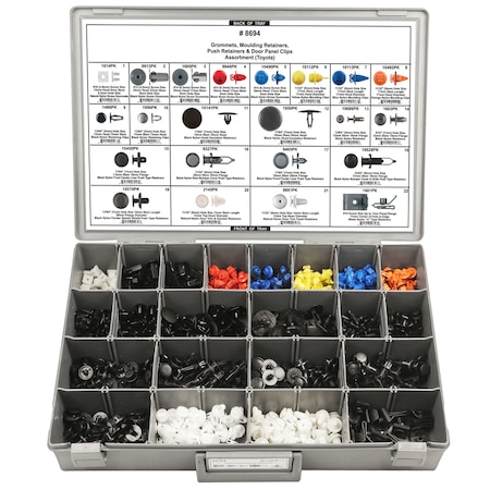 Toyota Retainer Assortment, 560 pcs. MPN:8694