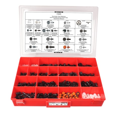 Nissan Push Ret Assrtmnt Adj Red Tray W/Clr Lid MPN:8695RCP