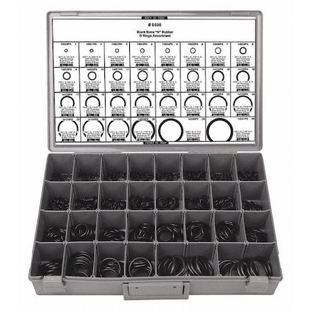 Buna O Ring Assort, 731 pcs. MPN:8698