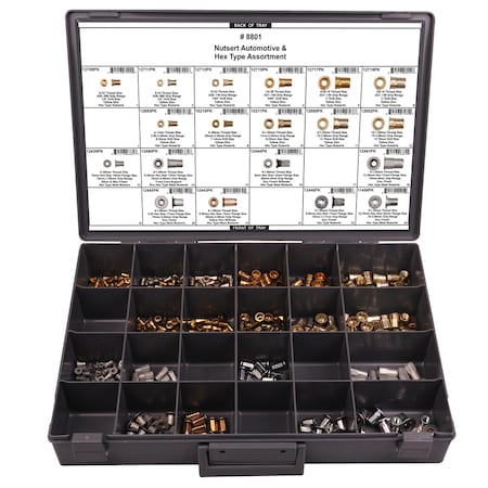 Auto/Hex Type Nutsert Assortment, 355 PCS MPN:8801