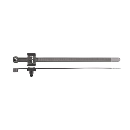 Cable Tie, 200 mm L, 55 mm Max Bundle Dia., Black, Nylon, 25 PK MPN:15151PK