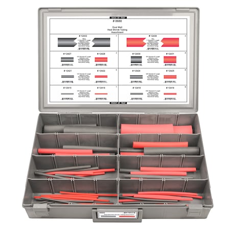 Heat Shrink Tube Assrt, Dual Wall, 74 pcs. MPN:8680