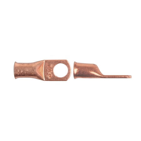 One-Hole Compression Lug, 2 AWG Max, 3/8 in Stud, Standard Barrel, Copper, None MPN:17680PK