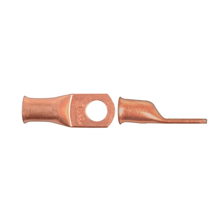 One-Hole Compression Lug, 1 AWG Max, 3/8 in Stud, Standard Barrel, Copper, None MPN:17685PK