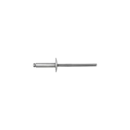 Blind Rivet, Large Flanged Head, 1/8 in Dia., 31/64 in L, Aluminum Body MPN:10124PK