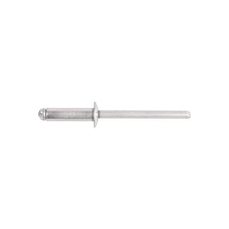 Blind Rivet, Dome Head, 3/16 in Dia., 21/32 in L, Steel Body MPN:11095PK