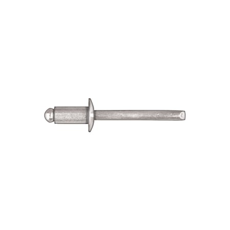 Blind Rivet, Dome Head, 1/4 in Dia., 29/64 in L, Steel Body MPN:11098PK