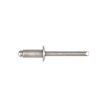 Blind Rivet, Dome Head, 1/4 in Dia., 37/64 in L, Steel Body MPN:11099PK