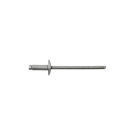 Blind Rivet, Large Flanged Head, 1/8 in Dia., 23/64 in L, Steel Body MPN:11104PK