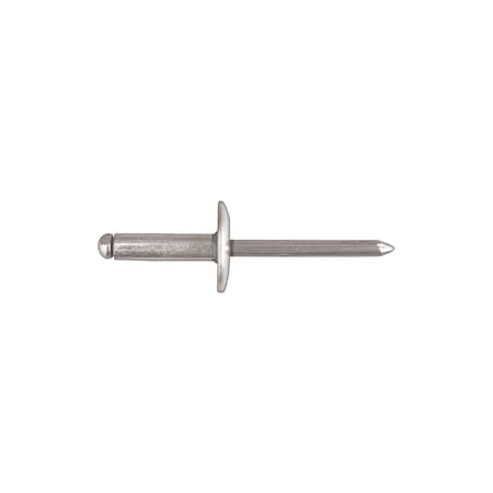 Blind Rivet, Large Flanged Head, 3/16 in Dia., 21/32 in L, Steel Body MPN:11109PK