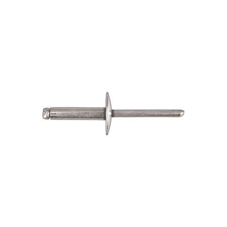 Blind Rivet, Large Flanged Head, 3/16 in Dia., 25/32 in L, Steel Body MPN:11110PK