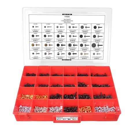 Hex Head License Screw Assort Adj Red Tray W/Clr Lid MPN:8686RCP