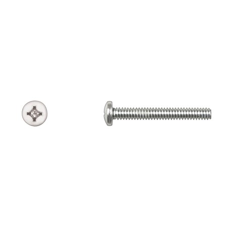 #10-24 x 1-1/2 in Phillips Pan Machine Screw, Zinc Plated MPN:10017PK