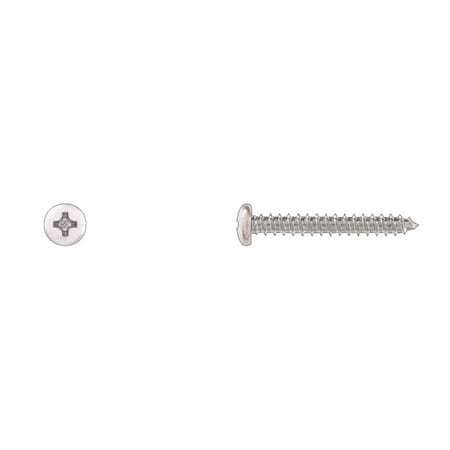 Sheet Metal Screw, #8 x 1-1/4 in, Zinc Plated Pan Head Phillips Drive MPN:10052PK
