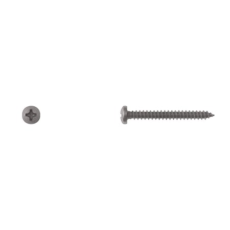 Sheet Metal Screw, #6 x 1-1/4 in, Black Pan Head Phillips Drive MPN:10104PK