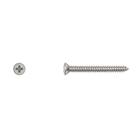 Sheet Metal Screw, #8 x 1-1/2 in, Zinc Plated Steel Oval Head Phillips Drive MPN:10147PK