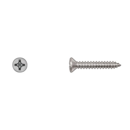 Sheet Metal Screw, #12 x 1-1/4 in, Zinc Plated Steel Oval Head Phillips Drive MPN:10154PK