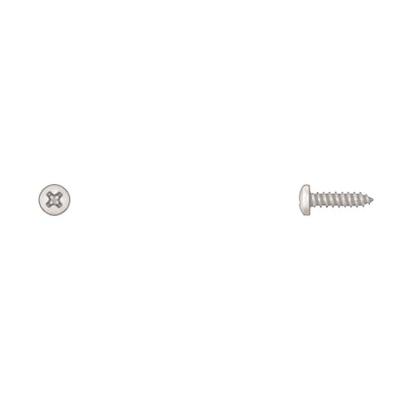 Sheet Metal Screw, #6 x 1/2 in, Zinc Plated Steel Pan Head Phillips Drive MPN:10157PK