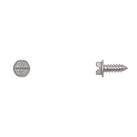 Sheet Metal Screw, #12 x 1/2 in, Zinc Plated Steel Flange Hex Head Slotted Drive MPN:10188PK