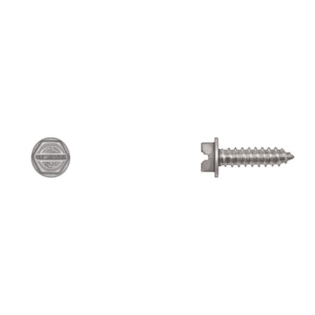 Sheet Metal Screw, #12 x 3/4 in, Zinc Plated Flange Hex Head Slotted Drive MPN:10189PK