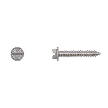 Sheet Metal Screw, #12 x 1-1/4 in, Zinc Plated Flange Hex Head Slotted Drive MPN:10191PK