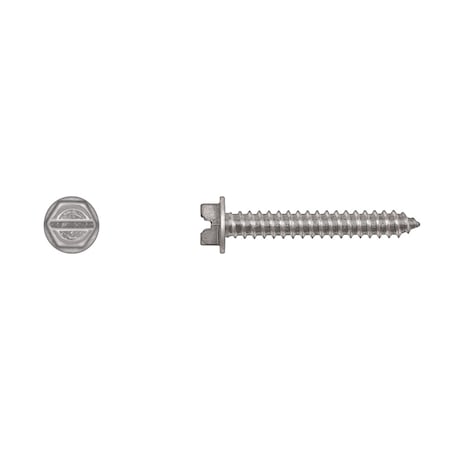 Sheet Metal Screw, #12 x 1-1/2 in, Zinc Plated Flange Hex Head Slotted Drive MPN:10192PK