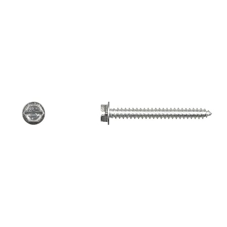 Sheet Metal Screw, #8 x 1-1/2 in, Zinc Plated Flange Hex Head Slotted Drive MPN:12232PK
