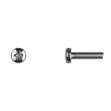 M6-1.00 x 25 mm Phillips Pan Machine Screw, Bright Zinc MPN:12492PK
