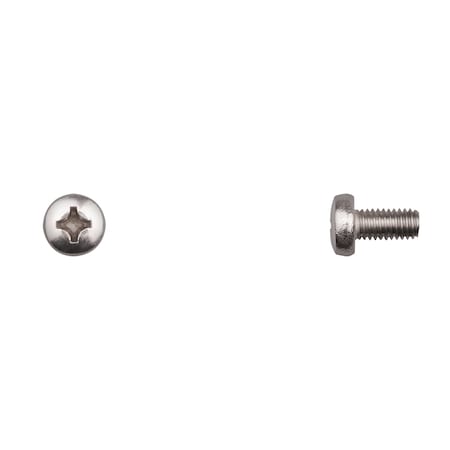 M6-1.00 x 12 mm Phillips Pan Machine Screw, 18-8 Stainless Steel MPN:12830PK