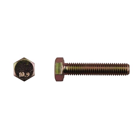 Class 10.9, M8-1.25 Hex Head Cap Screw, Zinc Yellow Steel, 40 mm L MPN:14499PK