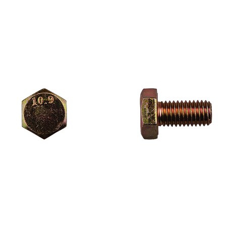 Class 10.9, M10-1.50 Hex Head Cap Screw, Zinc Yellow Steel, 20 mm L MPN:14529PK