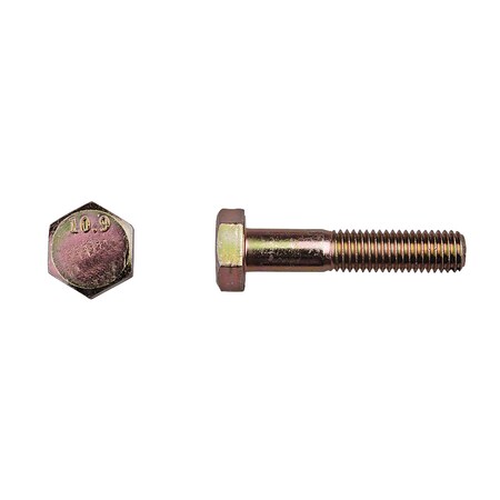 Class 10.9, M10-1.50 Hex Head Cap Screw, Zinc Yellow Steel, 50 mm L MPN:14535PK