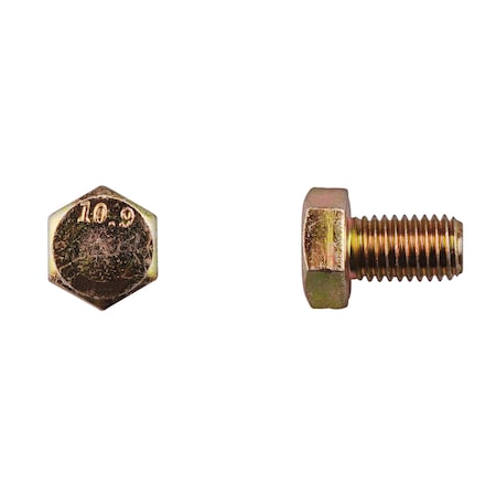 Class 10.9, M12-1.75 Hex Head Cap Screw, Zinc Yellow Steel, 20 mm L MPN:14563PK