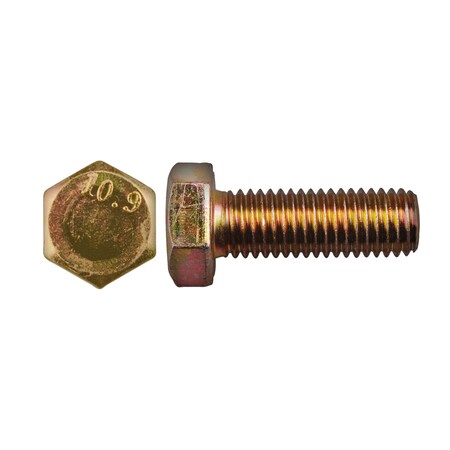 Class 10.9, M14-2.00 Hex Head Cap Screw, Zinc Yellow Steel, 40 mm L MPN:14601PK