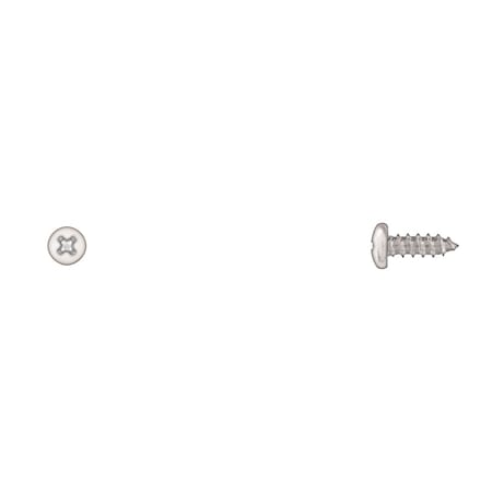 Sheet Metal Screw, #8 x 1/2 in, Zinc Plated Steel Pan Head Phillips Drive MPN:489PK
