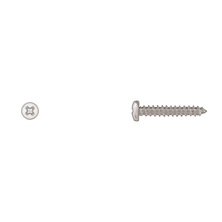 Sheet Metal Screw, #8 x 1 in, Zinc Plated Pan Head Phillips Drive MPN:493PK