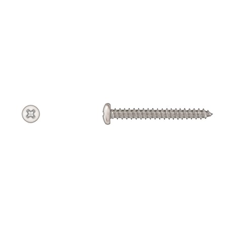 Sheet Metal Screw, #8 x 1-1/2 in, Zinc Plated Steel Pan Head Phillips Drive MPN:494PK