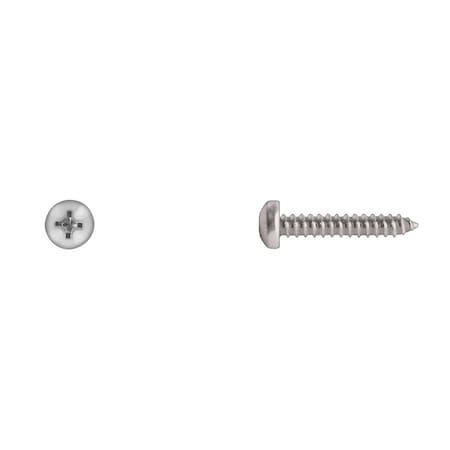 Sheet Metal Screw, #10 x 1 in, Zinc Plated Steel Pan Head Phillips Drive MPN:497PK50
