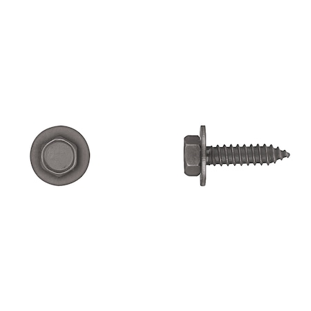 Sheet Metal Screw, M6.3-1.81 x 25 mm, Black Flange Hex Head External Hex Drive MPN:5955PK25