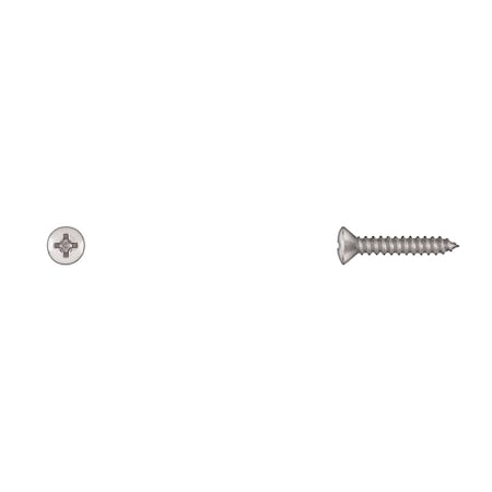 Sheet Metal Screw, #6 x 3/4 in, Chrome Plated Oval Head Phillips Drive MPN:6294PK