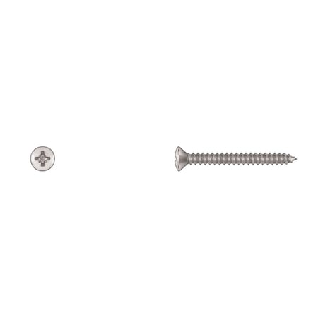 Sheet Metal Screw, #6 x 1-1/4 in, Chrome Plated Oval Head Phillips Drive MPN:6296PK