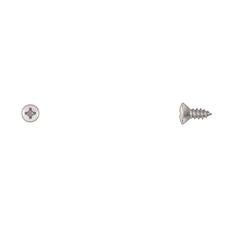 Sheet Metal Screw, #8 x 3/8 in, Chrome Plated Oval Head Phillips Drive MPN:6299PK
