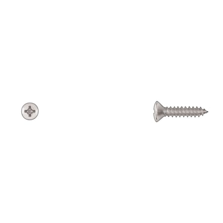 Sheet Metal Screw, #8 x 3/4 in, Chrome Plated Steel Oval Head Phillips Drive MPN:6301PK