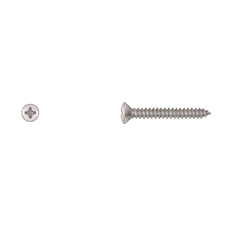 Sheet Metal Screw, #8 x 1-1/4 in, Chrome Plated Steel Oval Head Phillips Drive MPN:6303PK