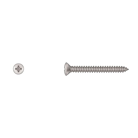 Sheet Metal Screw, #8 x 1-1/2 in, Chrome Plated Steel Oval Head Phillips Drive MPN:6304PK