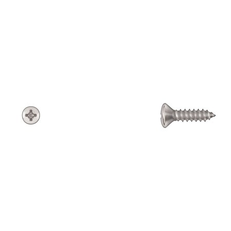 Sheet Metal Screw, #10 x 3/4 in, Chrome Plated Oval Head Phillips Drive MPN:6308PK