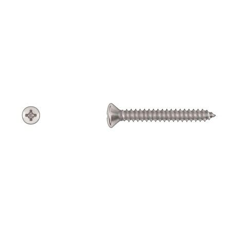 Sheet Metal Screw, #10 x 1-1/2 in, Chrome Plated Oval Head Phillips Drive MPN:6311PK