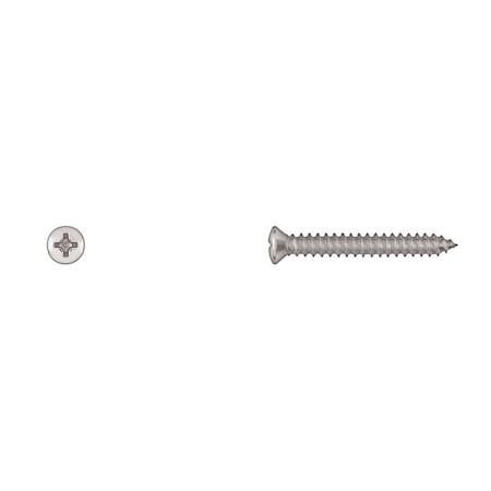 Sheet Metal Screw, #8 x 1-1/4 in, Chrome Plated Steel Oval Head Phillips Drive MPN:6403PK